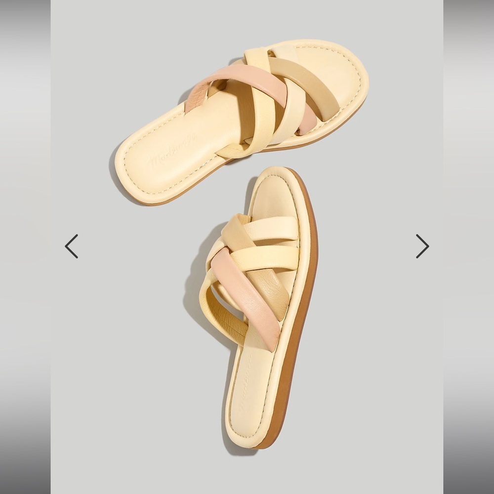 NWOT Madewell Puffy Leather Slides